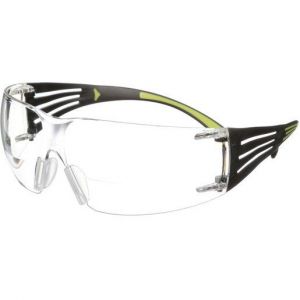 SF425AF, 3M™ SecureFit™ 400 Reader Schutzbrille, schwarz/grüne Bügel, Antikratz-/Anti-Fog-Beschichtung, transparente Scheibe mit +2,5 Stärke, SF425AS/AF-EU, 20