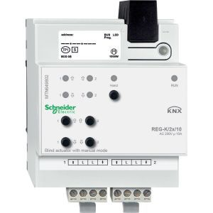 MTN649802, Jalousieaktor REG-K/2x/10 mit Handbetätigung, lichtgrau