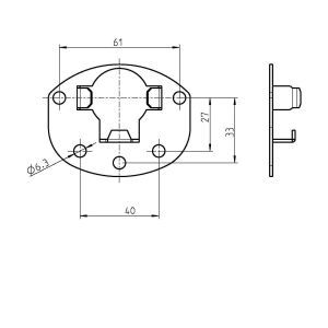 4022 Gegenlager aus Metall z. Anschrauben