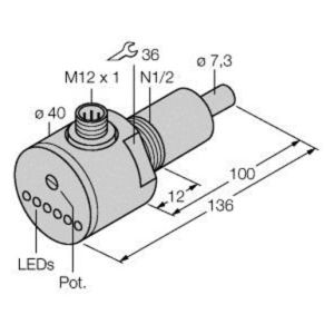 FCS-N1/2A4-AP8X-H1141/L100 Strömungsüberwachung, Eintauchsensor mit