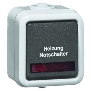 D 626 WAB HN Heizung-Notschalter Aus 1polig, grau