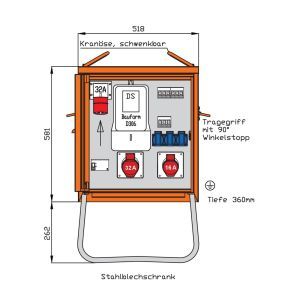 WEV0772R1 Endverteiler 22kVA mit DS-Zähler, 5 LS,