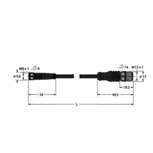 PKG3M-0.6-RSC4T/TEL Aktuator- und Sensorleitung / PVC, Verbi