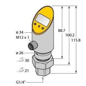 PS010A-501-2UPN8X-H1141/3GD Drucksensor (verdrehbar), mit 2 Transist