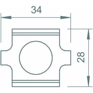 GSV 34 A2, Stoßstellenverbinder für Gitterrinne, A2, 1.4301, 2B