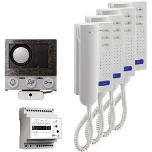 PAIH040/004, audio:pack Einbau für 4 Wohneinheiten, mit Einbaulautsprecher ASI12000 + 4x Türtelefon ISH3030 + Steuergerät BVS20