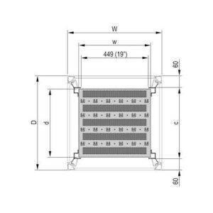 22117843 19"-Fachboden, stationär (Eurorack), 600