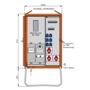 WAV0131R1 Anschlussverteilerschrank 44kVA mit Zähl