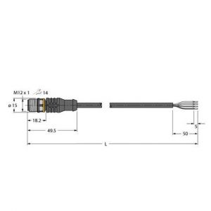 RSC4.4T-5/TXL Aktuator- und Sensorleitung / PUR, Ansch