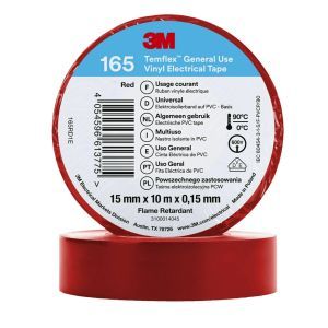 Temflex™165 15x10Red, 3M™ Temflex™ Vinyl-Isolierband 165, Rot, 15 mm x 10 m