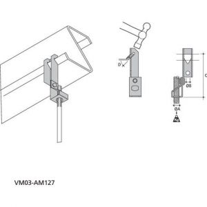 VM03-AM127 Traegerklammer, fuer vertikale Kante bis