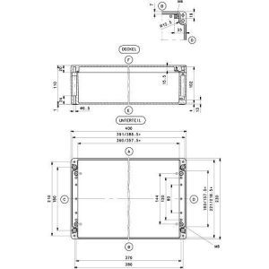 GEH.CA-400 UNL. VKS-SET, Aluminium Gehäuse Typ CA-400, ungewaschen, unlackiert, Zubehör lose, Außenmaß: 400 x 230 x 110 mm