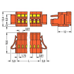 734-203/037-000 1-Leiter-FederleisteCAGE CLAMP®1,5 mm²