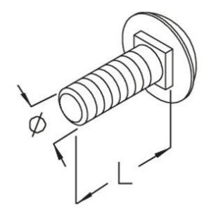 FRS 10X30F, Flachrundschrauben,ohne Mutter, Güte 8.8,feuerverzinkt,DIN 603 M 10 x 30