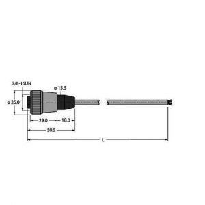 RKM52-2M Spannungsversorgungsleitung / PUR, Ansch