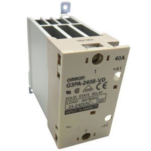 G3PA-240B-VD 5-24VDC, Halbleiterrelais, 1-phasig, integrierter Kühlkorper, Last: 40A 24…240V AC, Ansteuerung: 5...24V DC, Null-Punkt schaltend, DIN-Schienen/Wandmontage