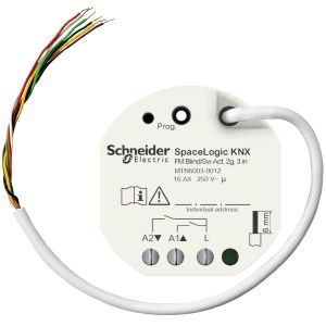 MTN6003-0012, SpaceLogic KNX Jalousie-/Schaltaktor 2fach UP mit 3 Binäreingängen