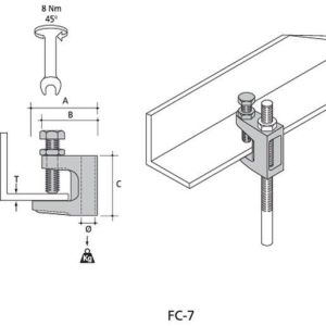 FC-7 Traegerschraubklammer, waagrecht bis 19m