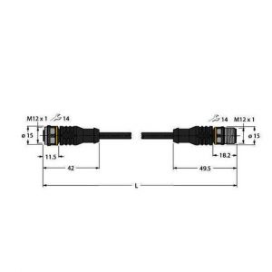 RKC4.5T-0.6-RSC4.5T/TXL Aktuator- und Sensorleitung / PUR, Verbi