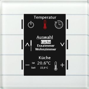 BE-GBZW.01, Glas Bedienzentrale Smart mit Farbdisplay, Weiß