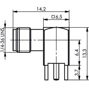 J01151A0191 SMA-Winkelbuchse für gedruckte Schaltung