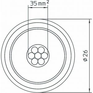 isCon Pro+ 75 GR Isolierte Ableitung 25 m Rolle ø 26mm, l