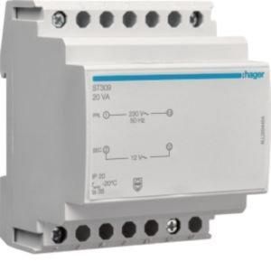 ST309 Sicherheitstrafo 230V/12V, 20VA, 4PLE