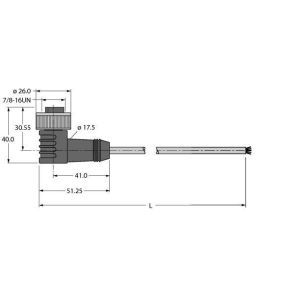 WKM52-4M Spannungsversorgungsleitung / PUR, Ansch