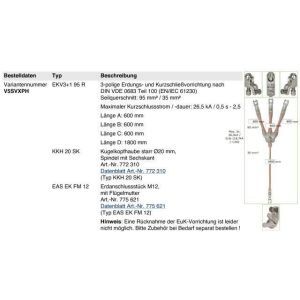 EKV3+1 95 R V5SVXPH Erdungs- und Kurzschließseil 3-polig 95m