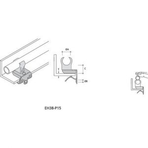 EH38-P15 Traegerklammer, waagrecht an 3-8mm + Lei