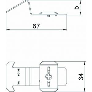 BC GR 4.8 A2 Befestigungsclip Gitterrinne auf MS-Prof