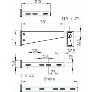 AW 55 71 A2 Wand- und Stielausleger mit angeschweißt