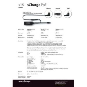 sCharge PoE 4856 USB-C PoE Splitter 40-56V (10W) mit USB-C Kabe