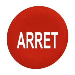 ZBAF433 Tastenschild, rot, ARRET in weiss, für F