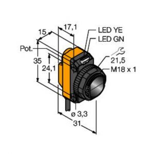 QS18VP6LP Opto-Sensor, Reflexionslichtschranke mit