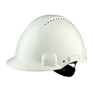 G30NUW, 3M Schutzhelm, Uvicator, Ratschenverschluss, belüftet, Kunststoffschweißband, Weiß, G3000NUV-VI