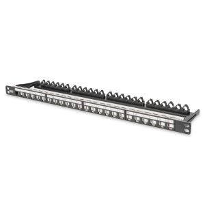 DN-91422, Modulares Patch Panel, geschirmt, 24-Port Beschriftungseld, 0,5HE, Rack Mount, Sw RAL 9005