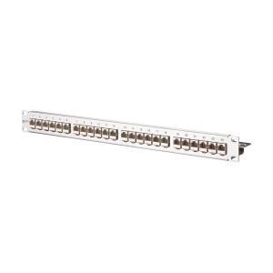 130921-E, E-DAT modul 24x8(8) 1HE Patchfeld Cat.6A, Edelstahl