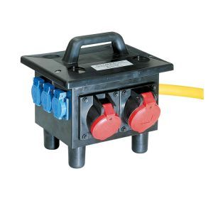 209311, GIFAS-Vollgummi-Verteiler Typ 6700Eingang: 3 m GIFAS-PROFLEXX-07 Leitung 5 x 6 qmm   mit CEE-Stecker 5 x 32 A/400 VAusgang: 1 CEE-Einbausteckdose 5 x