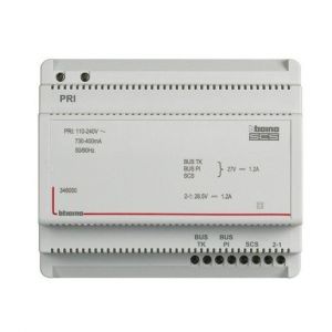 346050, Netzgerät 2-Draht mit integriertem Videoadapter. Für Audio- und Videoanlagen geeignet. 6 TE DIN.