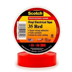 Scotch35-19x20rd, Scotch® 35 Vinyl Elektro-Isolierband, Rot, 19 mm x 20 m, 0,18 mm