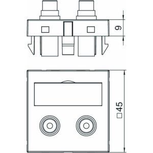 MTG-2R L RW1 Multimediaträger Audio-Cinch 2x Buchse m