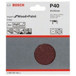 1609200160, Schleifblatt-Set F460 Expert for Wood and Paint, 125 mm, 40, 5er-Pack