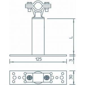 ISO-A-1030 ISO-Abstandhalter mit Befestigung 1030mm