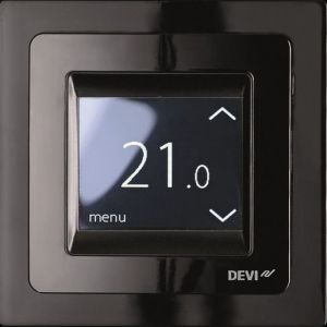 DEVIreg Touch, Elektron.Uhren-Thermostat, schwarz Touch-Display, 16A mit Rahmen