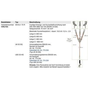 EKV3+1 70 R V4RJ7A2 Erdungs- und Kurzschließseil 3-polig 70m