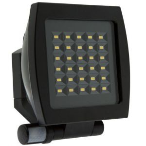 FL3N-LED-130 schwarz Schwenkbarer LED-Strahler mit Bewegungsm