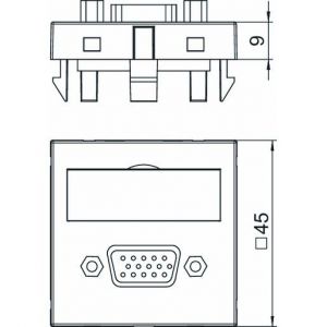 MTG-VGA S RW1 Multimediaträger VGA Buchse mit Schrauba