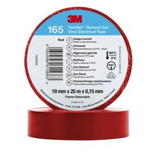 Temflex™165 19x25Red, 3M™ Temflex™ Vinyl-Isolierband 165, Rot, 19 mm x 25 m