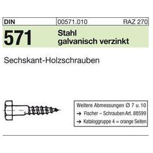 005710100060050, DIN 571 Stahl 6 x 50 galv. verzinkt gal Zn VE=S